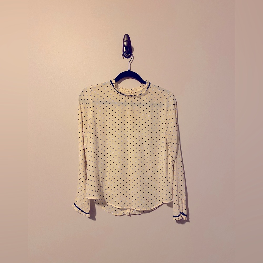 Forever 21 Polka Dot Blouse in White